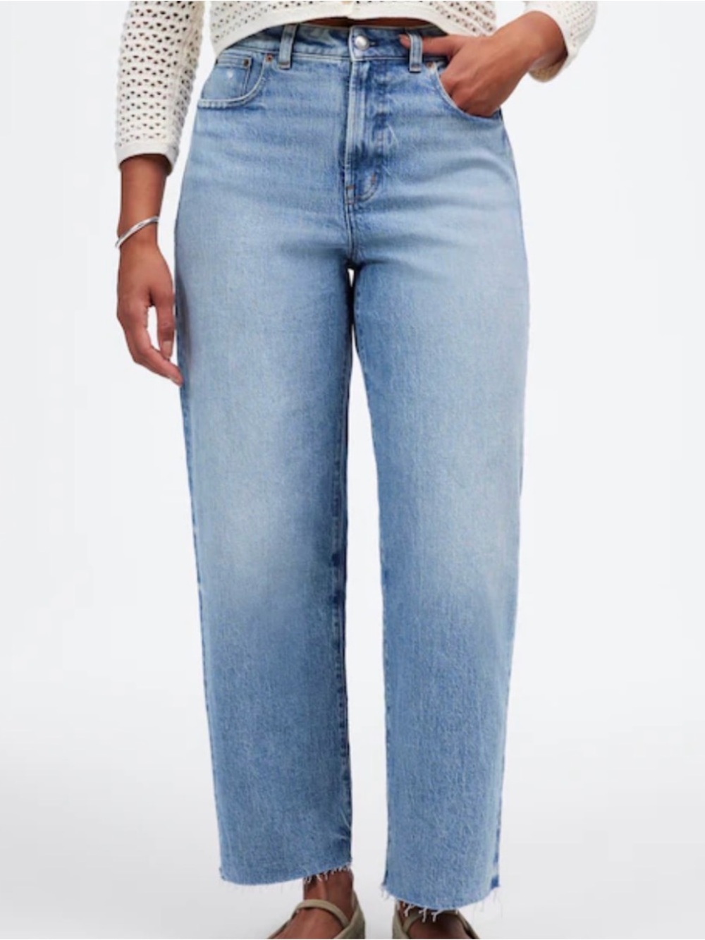 Madewell Light Blue High Rise Straight Perfect Vintage Wide Leg Crop Jean 27 P